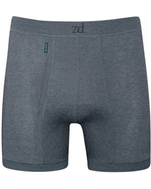 Zd - Zero Defects Helios Fly Front Boxer Egyptian Cotton - Grey