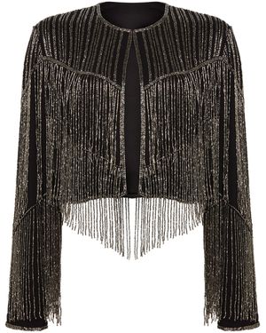 Rose & Nancy Scarlett Fringe Jacket - Black