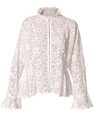 AGGI by HALEWSKI Penelopa Off Loose Lace Blouse - White