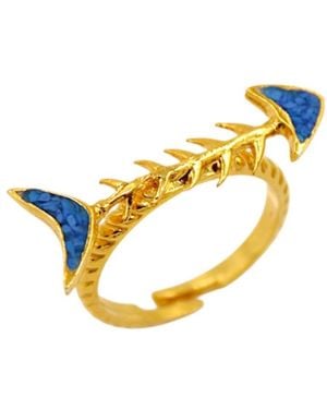 1610Istanbul Aegean Icon Fish Ring - Metallic
