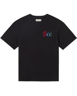 Thinking Mu Embroidered Sol Type Aaron Tshirt - Black