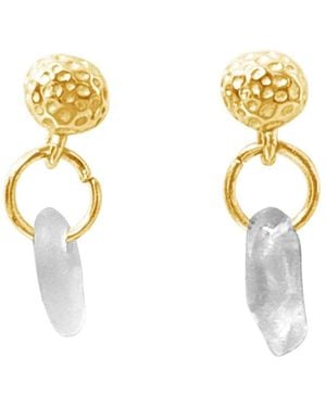 Glassy Skumdråbe Earrings - Metallic