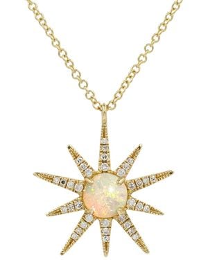 KAMARIA Opal Starburst Necklace With Diamonds - Multicolor