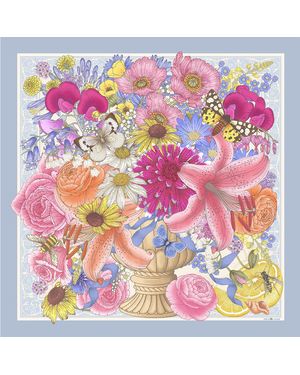 Emily Carter Neutrals The Lily Still Life Silk Scarf - Pink