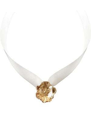 Astor & Orion Poppy Ribbon Choker - White