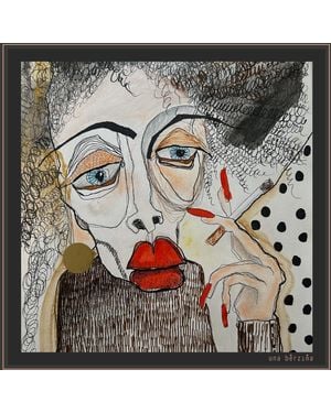 Una Berzina Printed Scarf Cigarette - Grey