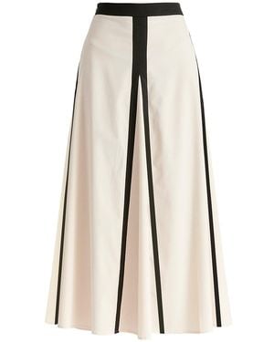 Paisie Contrast Trim Maxi Skirt - Natural