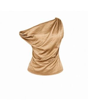 34B Neutrals Laurie Asymmetrical Blouse - Natural
