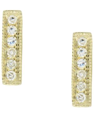 KAMARIA Mini Diamond Bar Stud Earrings - Metallic