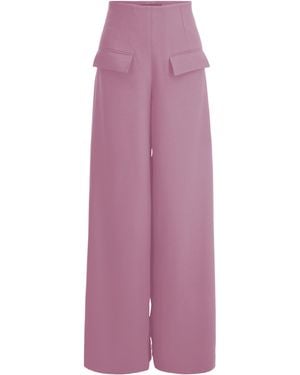 Layo G Stretch Wide-Leg Dress Pants — Blush - Purple