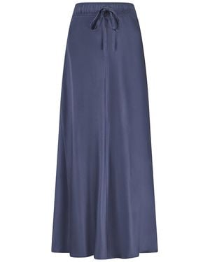 The Summer Edit Ella Silk Skirt - Blue