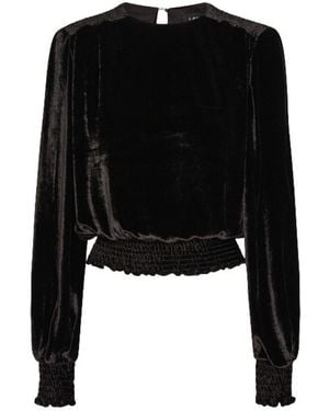 LAHIVE ' Mary Jane Silk Velvet Seaglass Top - Black