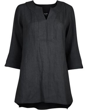 NoLoGo-chic Lifestyle Long Linen Top - Black