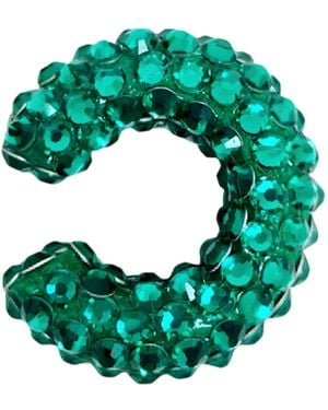 PINAR OZEVLAT Crystallised Lily Ear Cuff Emerald - Green