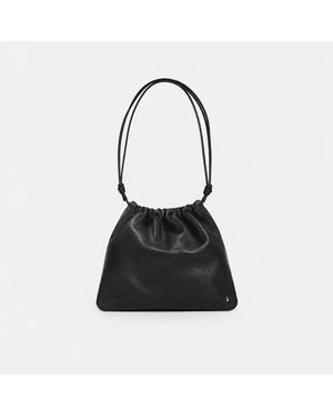 Sd Collection Casie Leather Bucket Bag - Black