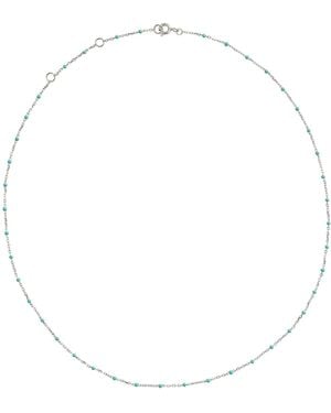 Zohreh 16" Enamel Beaded Chain Sterling - Metallic