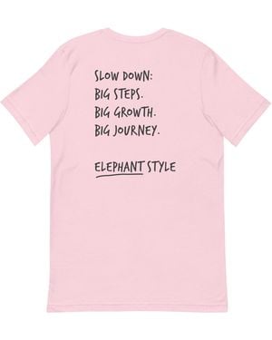 Anchor and Crew Cotton Think Ocean Elephant Aspirations Cotton Embroidered T-Shirt - Pink