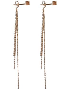 Herself Collections 14K Cube Stud Chain Earrings - White
