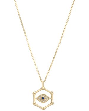 LÁTELITA London Bamboo Hexagon Evil Eye Necklace - Metallic