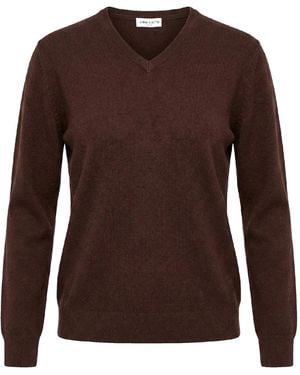 Anna Gatto V Neck Jumper - Brown