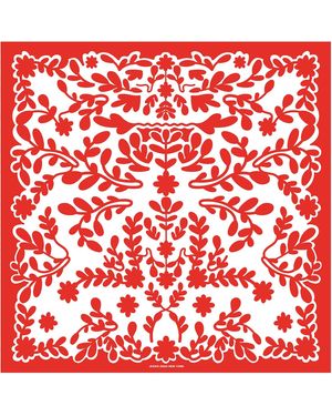 Jessie Zhao New York Double Sided Silk Scarf Blessing - Red