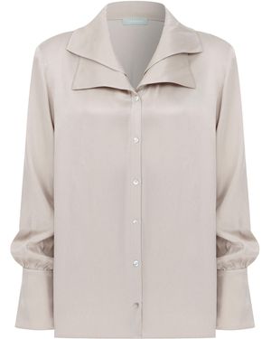 Cansu Xi Silky Moonlight Shirt - Grey
