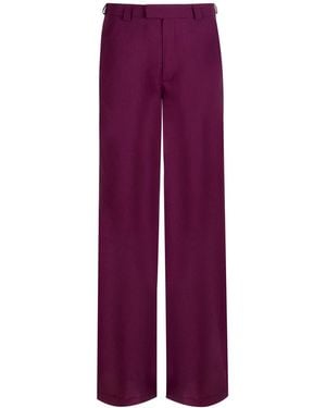 Gunda Hafner Ltd Burgundy Mid Rise Straight Leg Merino Trousers - Purple