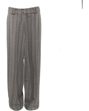 Vestiaire d'un Oiseau Libre Stripes Wool Trousers - Grey