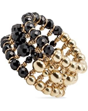 Pas De Marque Filled Spinel Beaded Ring La Bague Duo - Metallic