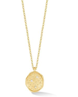 Dower & Hall Solid Diamond Starry Sky Tiny Talisman Necklace - Metallic