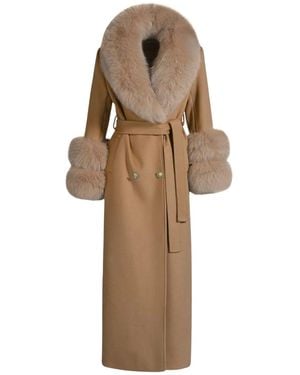 Hortons England Neutrals Mayfair Cashmere Long Coat Tan - Brown