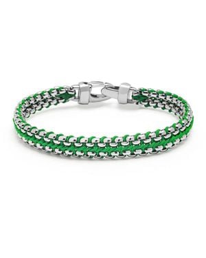 Nialaya Woven Box Chain Bracelet - Green