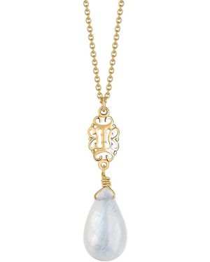 Katy Faye Juniper Moonstone Necklace - Metallic