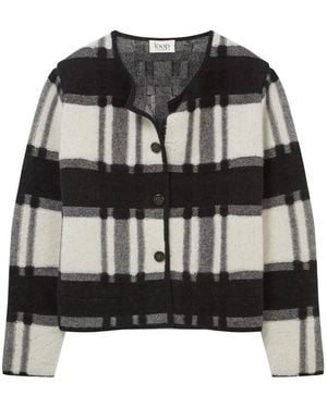 Loop Cashmere Reversible Check Jacket - Black