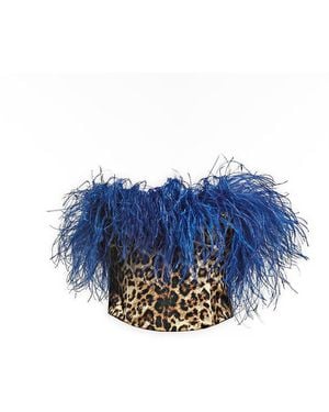 Maison sél Leopard Silk Corset Top – - Blue