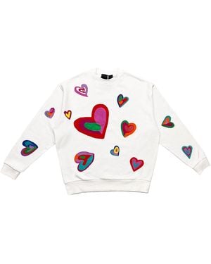 Quillattire 'Lets Make Out' Love Heart Sweatshirt - White