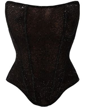 La Musa Stardust Lace Corset - Black