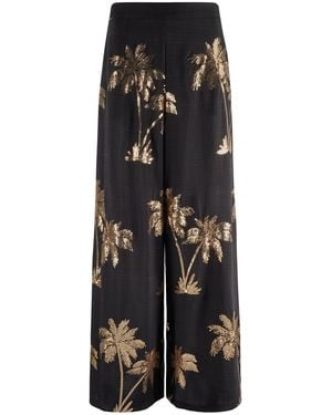 Traffic People Palms Of Sequin Rene Wide Leg Trousers - Black