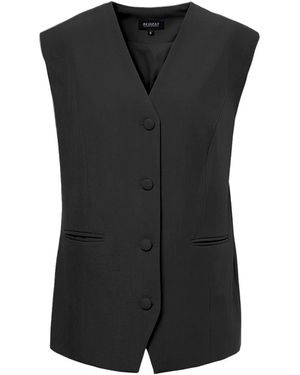 BLUZAT ' Oversized Vest With Buttons - Black