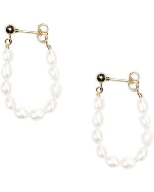Adriana Pappas Designs Floating Pearl Studs - Metallic