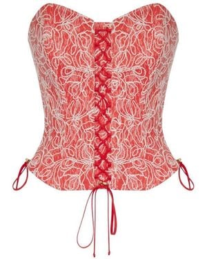 Elsava Scarlet Bloom Corset - Red