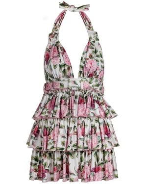 Nur Karaata Bellano Rose Dress - White