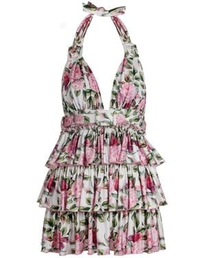 Nur Karaata Bellano Rose Dress - White