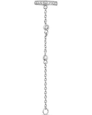 SALLY SKOUFIS Edge Chain Ear Cuff With Made Diamonds - White