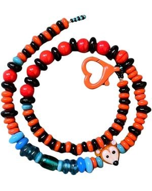 Desert Lobby Foxy – Playful & Glass Necklace With Handmade Murano Fox Charm - Red