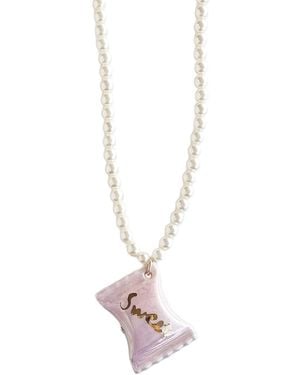 POPORCELAIN Sweet Porcelain Sweet Candy Pearl Necklace - Metallic