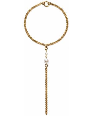 Kirei Drift Pearl Lariat Necklace - White