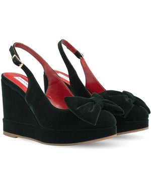 Rosamund Muir London Toscana Dark Velvet Wedges - Red