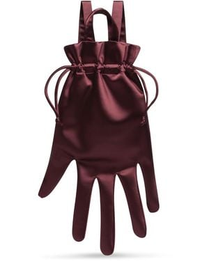 Lulu Guinness Burgundy Satin Hand Backpack - Purple