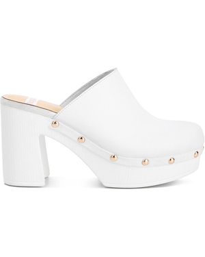 Rag & Co Benji Recycled Leather Clogs - White